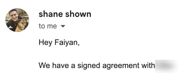 Email from Nxt Level's founder: we have a signed agreement